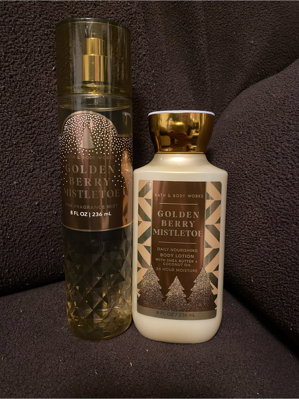 Bath and body works golden berry mistletoe set
